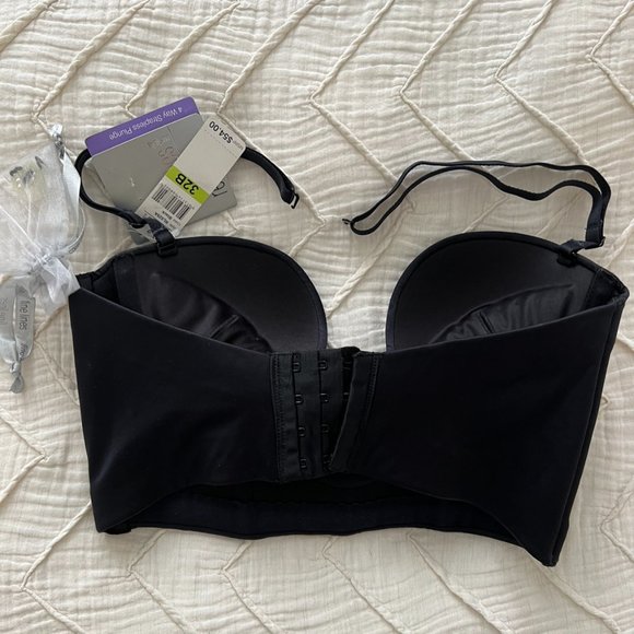 FINE LINES New Refined Plunge Bustier Bra RL029A 32B Black - Picture 4 of 4